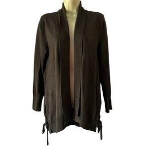 89th & Madison Dark Olive Green Tunic Length Cardigan Sweater Size M
